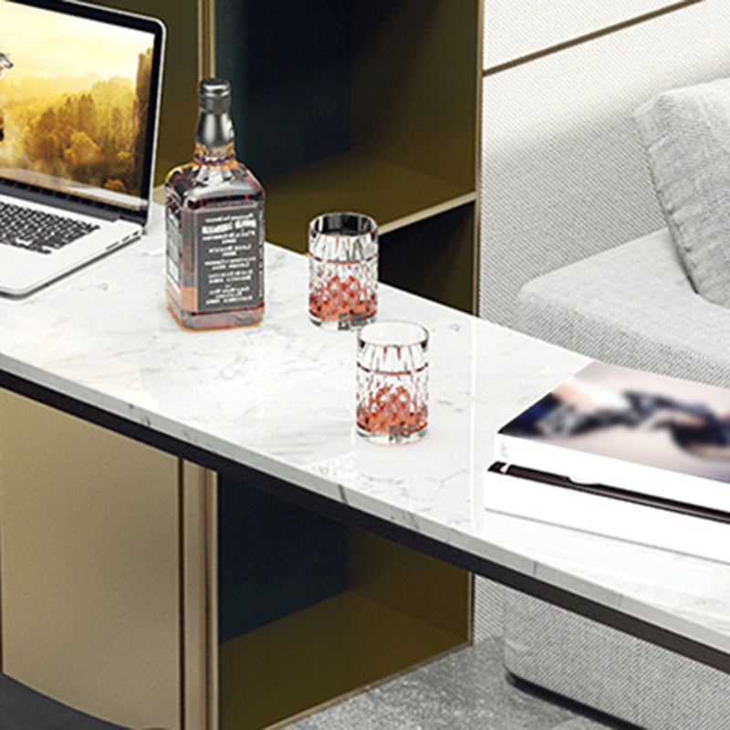 Indoor Event and Cocktail Table Industrial Marble Footrest Bar Height Table