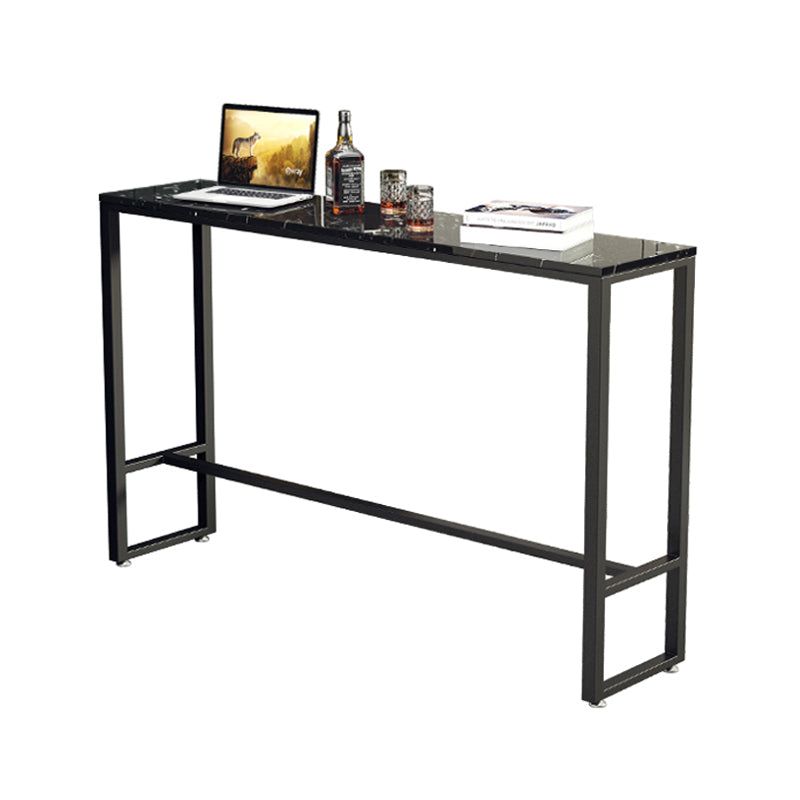 Indoor Event and Cocktail Table Industrial Marble Footrest Bar Height Table