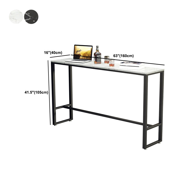 Indoor Event and Cocktail Table Industrial Marble Footrest Bar Height Table