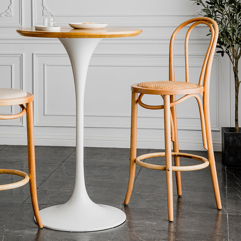 Pedestal Bar Wine Table Industrial Metal Round Pub Height Dining Table for Coffee Shop