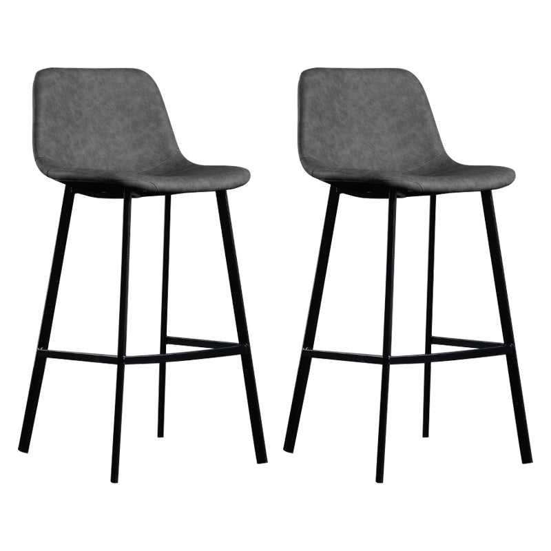 Scandinavian Footrest Reception Stool Matte Finish Faux Leather Barstool