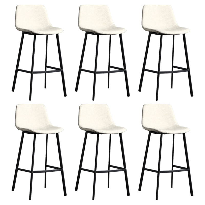 Scandinavian Footrest Reception Stool Matte Finish Faux Leather Barstool