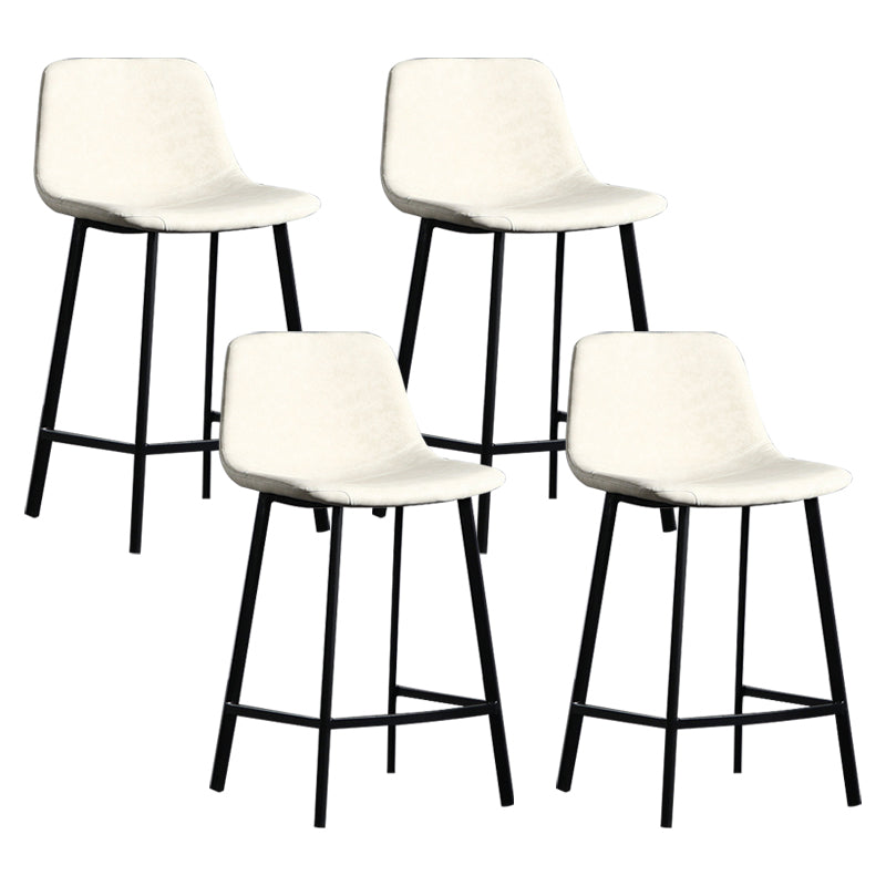 Scandinavian Footrest Reception Stool Matte Finish Faux Leather Barstool