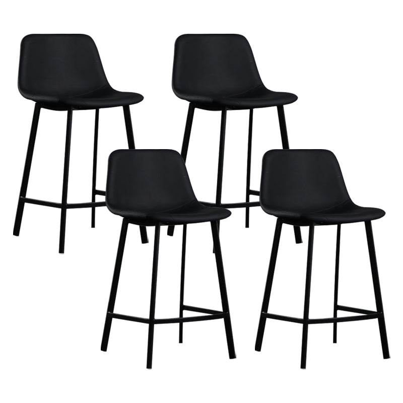 Scandinavian Footrest Reception Stool Matte Finish Faux Leather Barstool