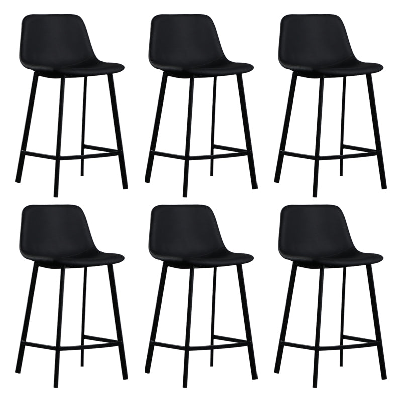 Scandinavian Footrest Reception Stool Matte Finish Faux Leather Barstool