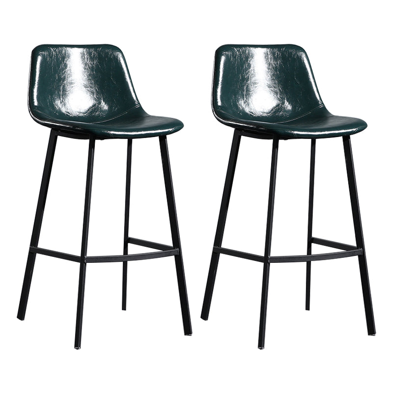 Scandinavian Footrest Reception Stool Matte Finish Faux Leather Barstool