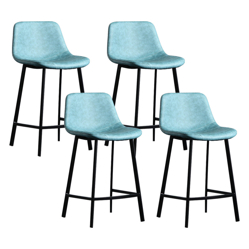 Scandinavian Footrest Reception Stool Matte Finish Faux Leather Barstool