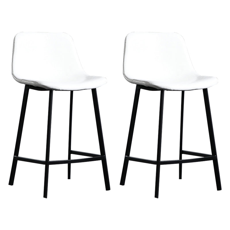 Scandinavian Footrest Reception Stool Matte Finish Faux Leather Barstool