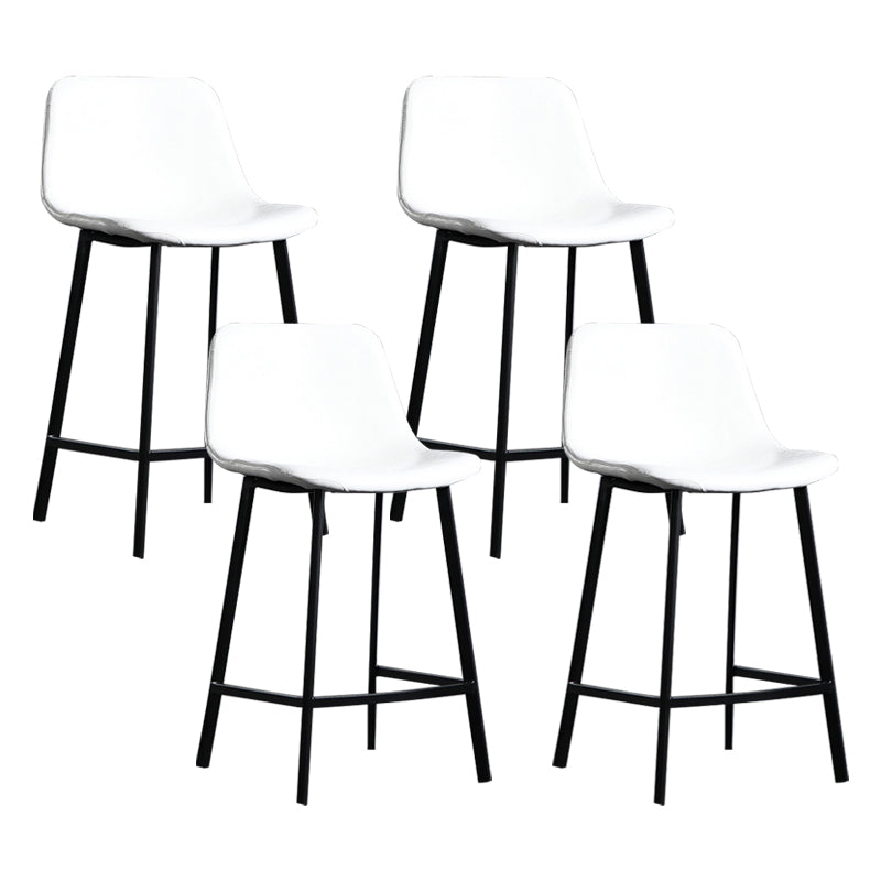 Scandinavian Footrest Reception Stool Matte Finish Faux Leather Barstool