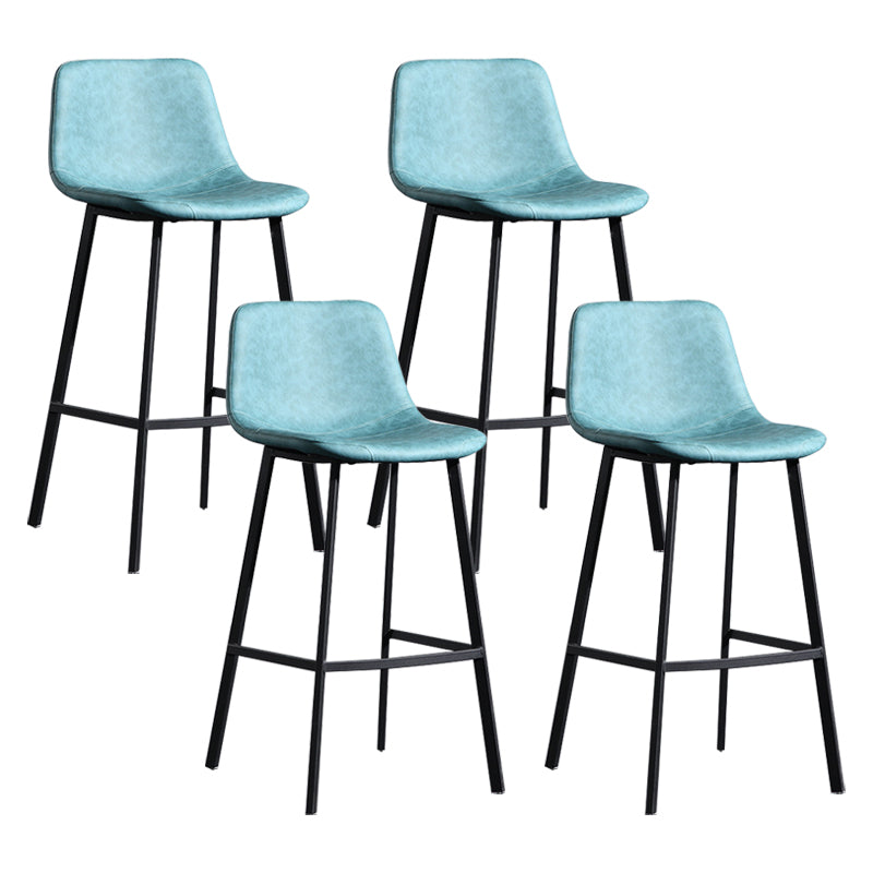 Scandinavian Footrest Reception Stool Matte Finish Faux Leather Barstool