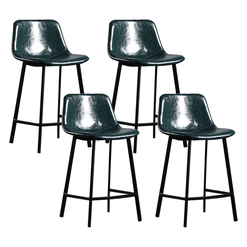 Scandinavian Footrest Reception Stool Matte Finish Faux Leather Barstool