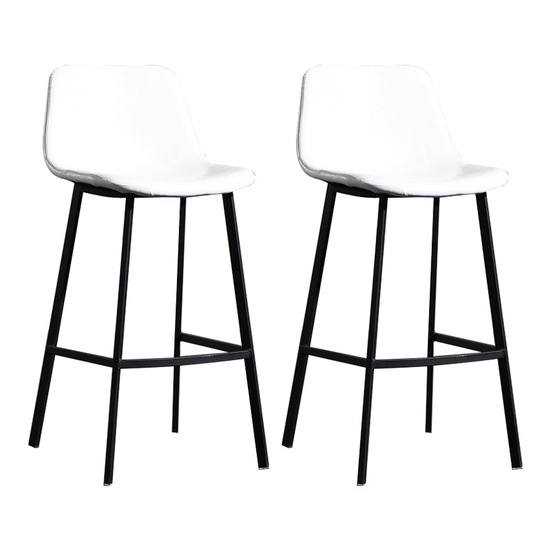 Scandinavian Footrest Reception Stool Matte Finish Faux Leather Barstool