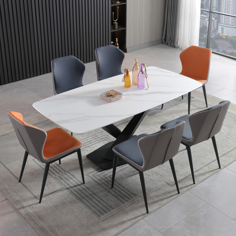 Contemporary Metal Dining Room Set 1/2/5/7 Pieces Dining Set for Home Use