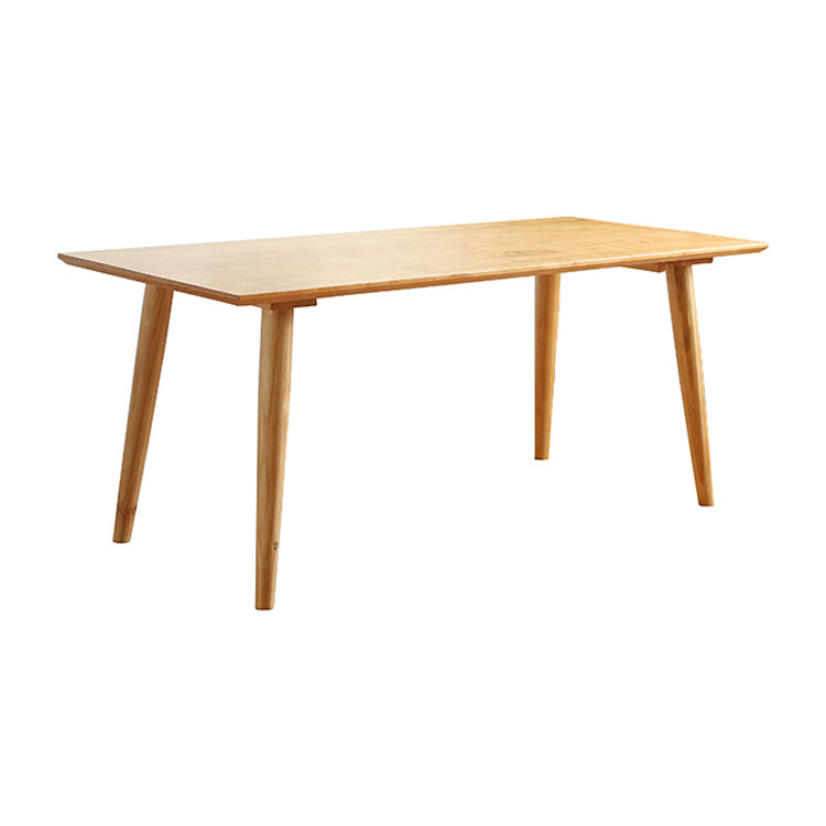 Solid Wood Dining Table Modern Brown Dining Table with 4 Legs