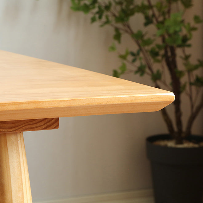 Solid Wood Dining Table Modern Brown Dining Table with 4 Legs