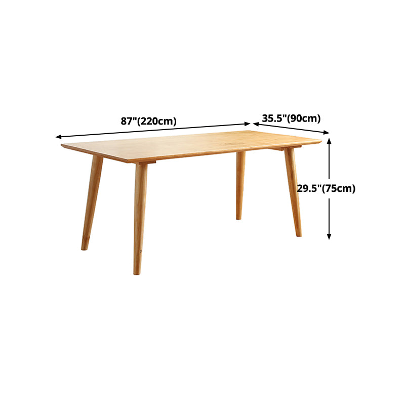 Solid Wood Dining Table Modern Brown Dining Table with 4 Legs