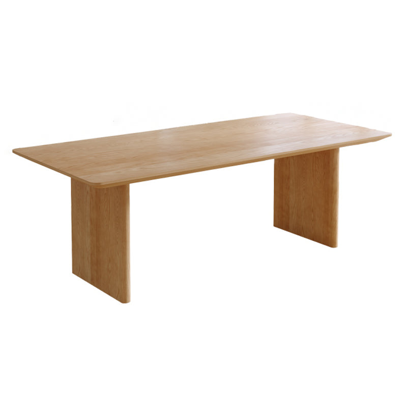 Modern Pine Wood Indoor Table for Restaurant Rectangle Dining Table with Double Pedestal