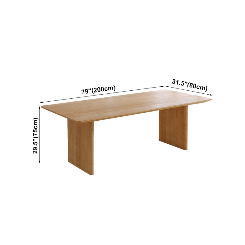 Modern Pine Wood Indoor Table for Restaurant Rectangle Dining Table with Double Pedestal