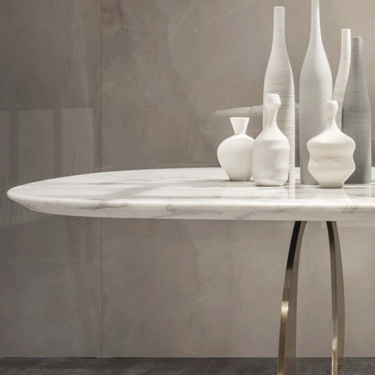 Rectangle Double Pedestal Furniture Luxury Style Stone Dining Room Collection