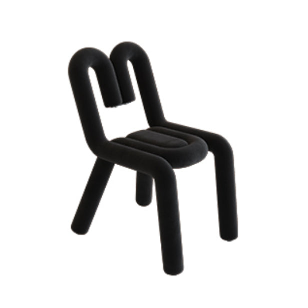 Contemporary Style Side Chair Velvet Open Back Dining Side Chair