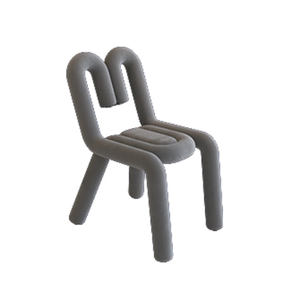Contemporary Style Side Chair Velvet Open Back Dining Side Chair