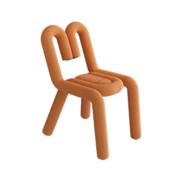 Contemporary Style Side Chair Velvet Open Back Dining Side Chair