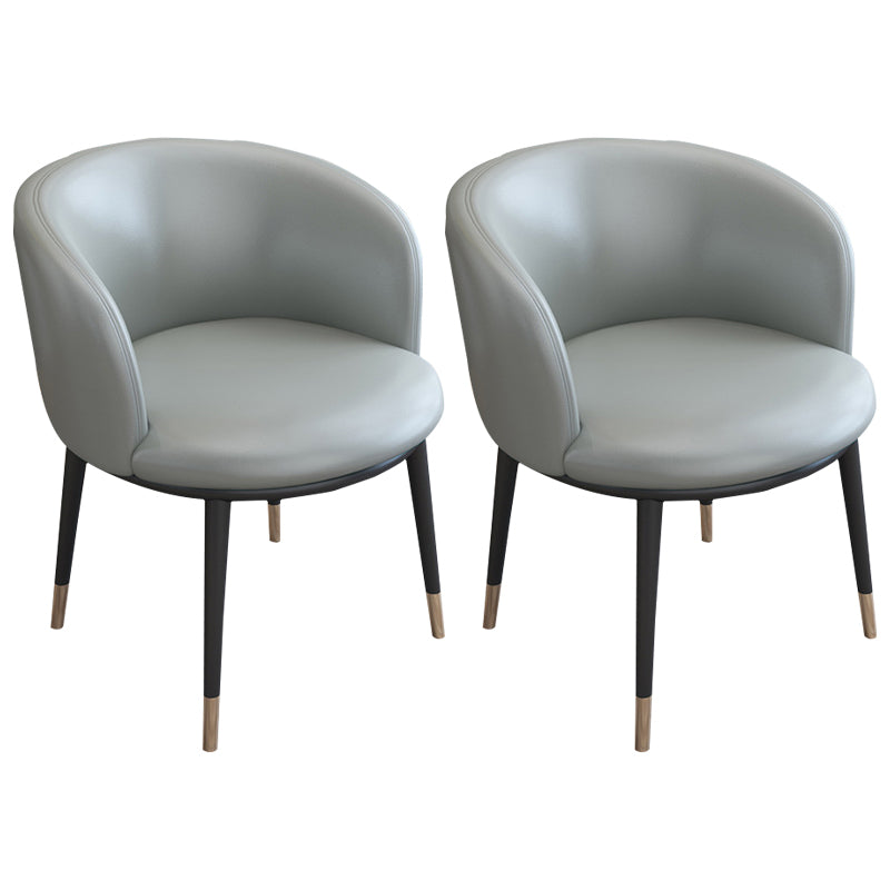 Faux Leather Contemporary Dining Chair with 4 Legs Matte Finish Solid Back Chair