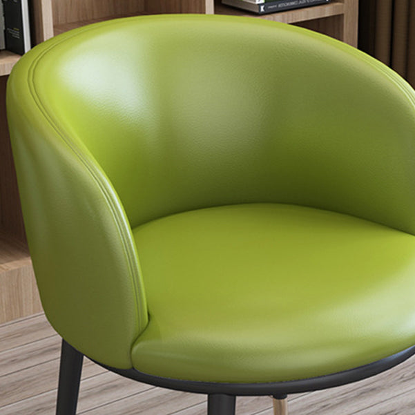 Faux Leather Contemporary Dining Chair with 4 Legs Matte Finish Solid Back Chair