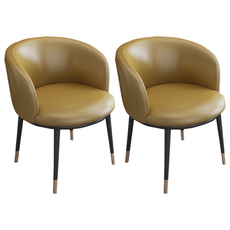 Faux Leather Contemporary Dining Chair with 4 Legs Matte Finish Solid Back Chair