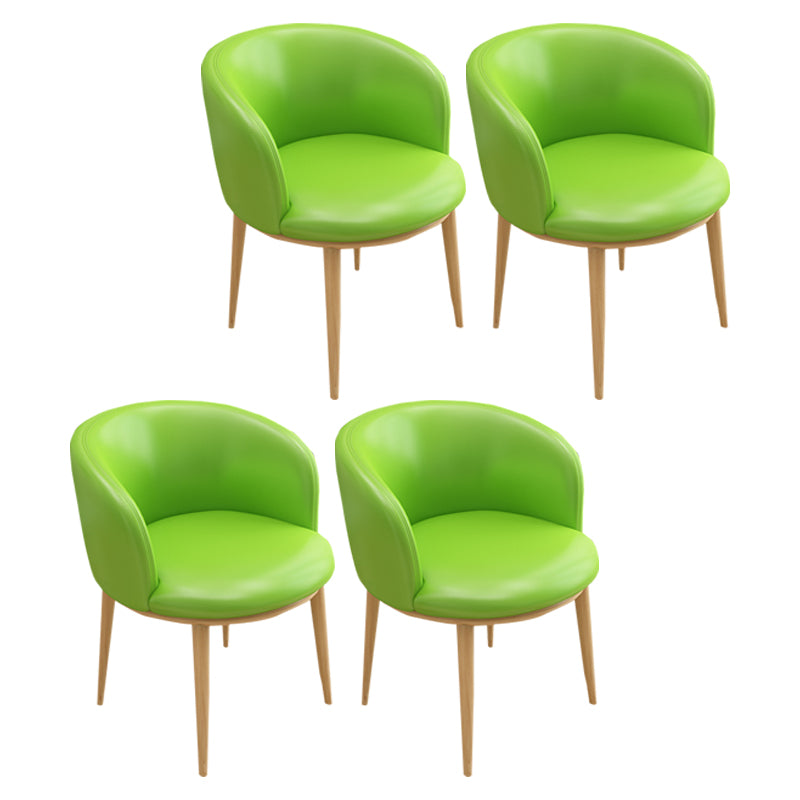 Faux Leather Contemporary Dining Chair with 4 Legs Matte Finish Solid Back Chair