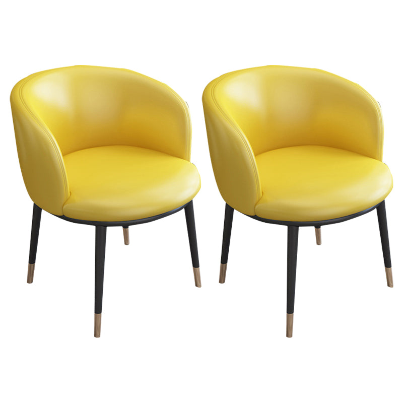 Faux Leather Contemporary Dining Chair with 4 Legs Matte Finish Solid Back Chair
