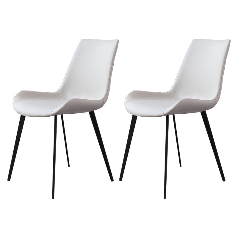 Metal Industrial Dining Chair Metallic Finish Solid Back Indoor Chair