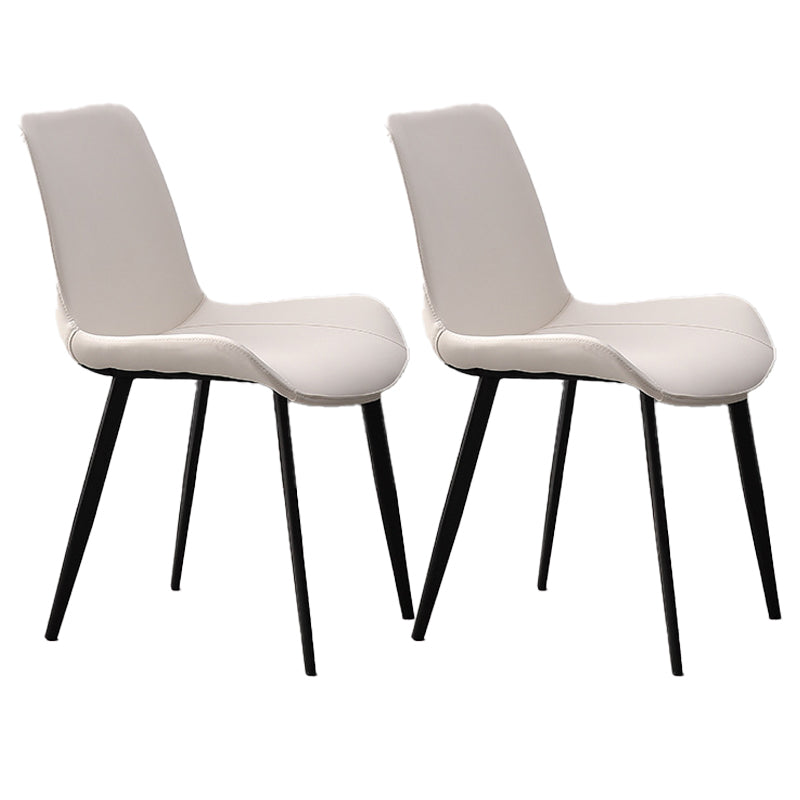 Metal Industrial Dining Chair with Black Legs Metallic Finish Solid Back Side Chair