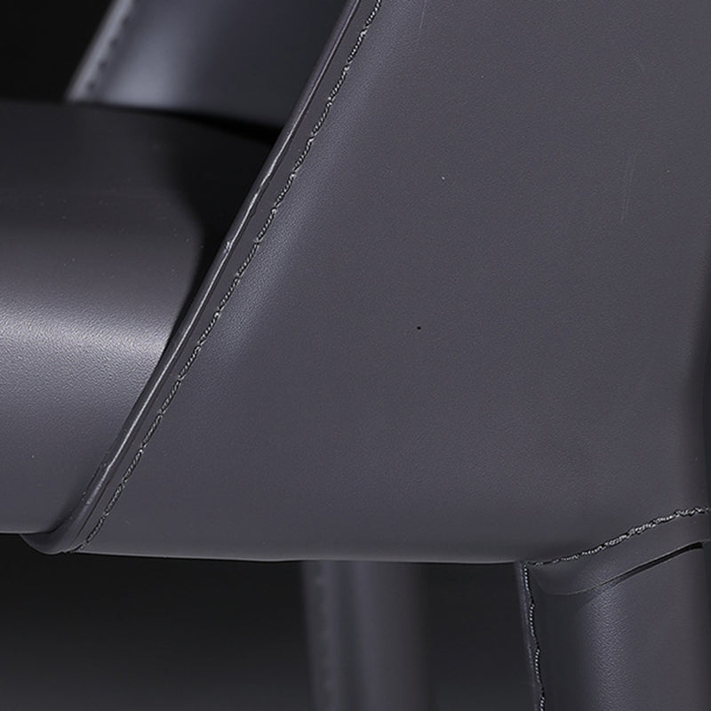 Faux Leather Indoor Upholstered Dining Chair Matte Finish Solid Back Side Chair