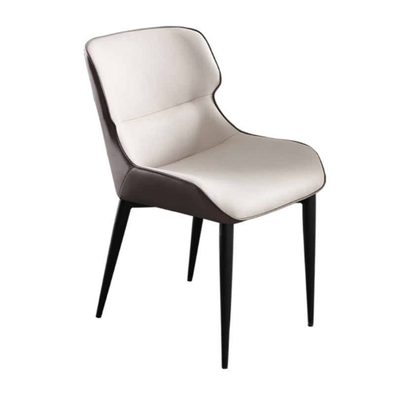 Dining Room Armless Chairs Modern Faux Leather Kitchen Chair for Home