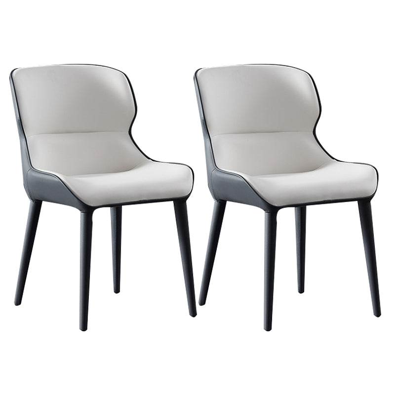 Modern Faux Leather Indoor Upholstered Dining Chair Matte Finish Wingback Side Chair