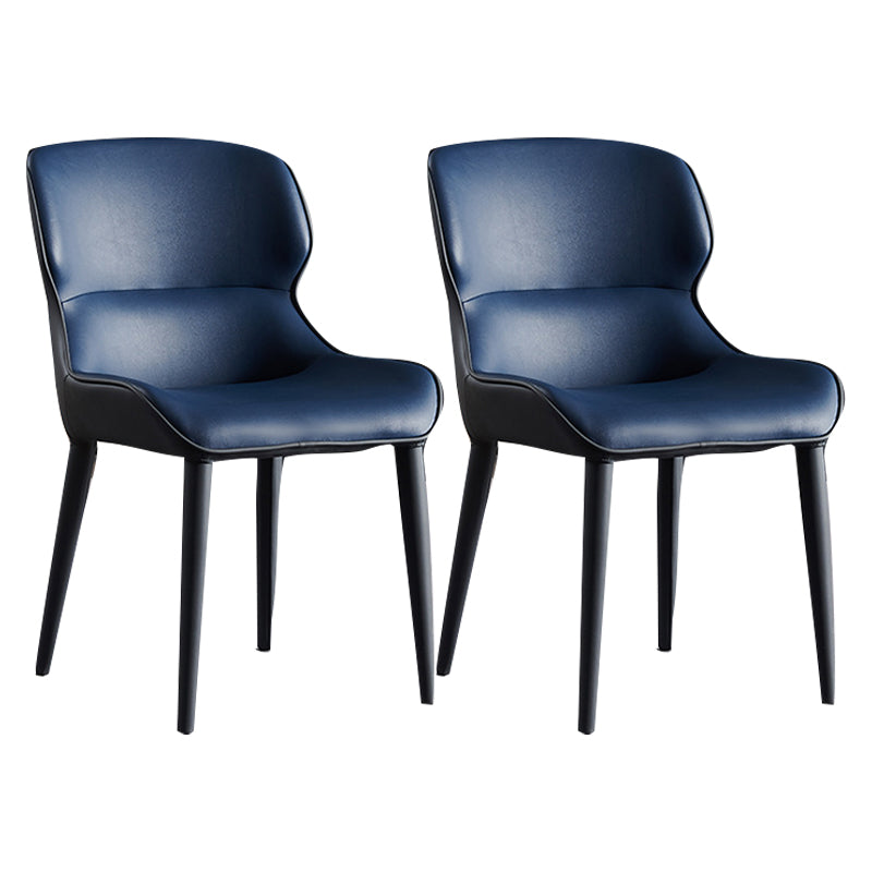 Modern Faux Leather Indoor Upholstered Dining Chair Matte Finish Wingback Side Chair