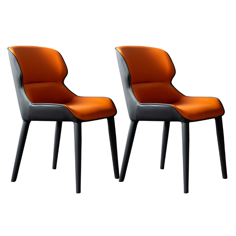 Modern Faux Leather Indoor Upholstered Dining Chair Matte Finish Wingback Side Chair