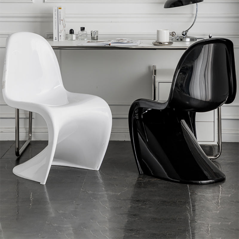 Glam Style Dining Side Chair Plastic Stackable Dining Chair for Indoor