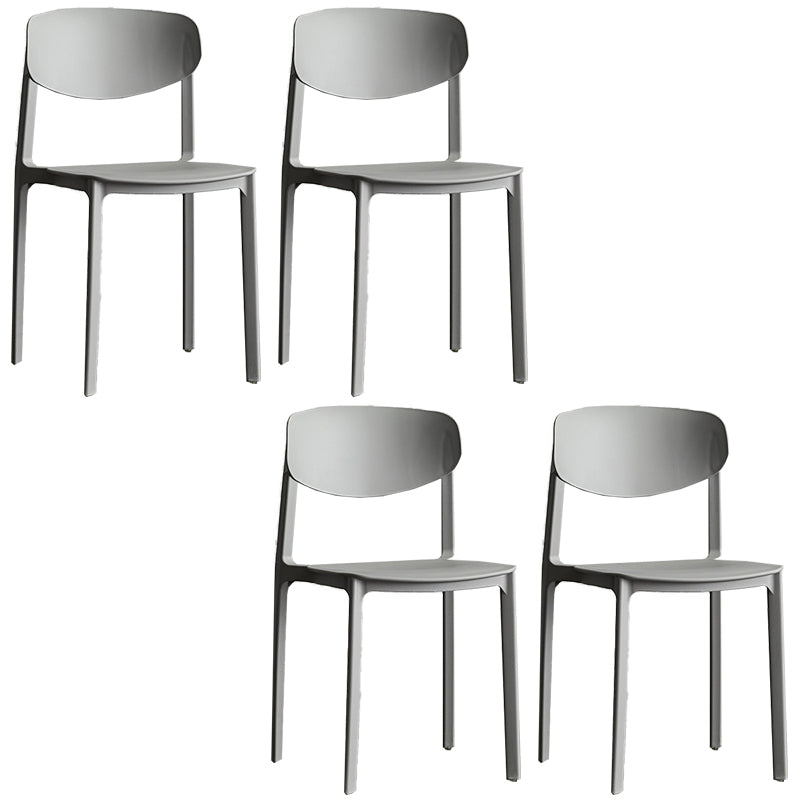 Plastic Contemporary Armless Chair Open Back Dining Kitchen Room Chair