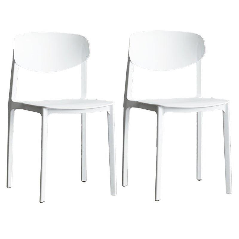Plastic Contemporary Armless Chair Open Back Dining Kitchen Room Chair