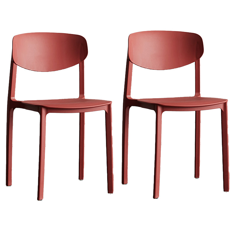 Plastic Contemporary Armless Chair Open Back Dining Kitchen Room Chair