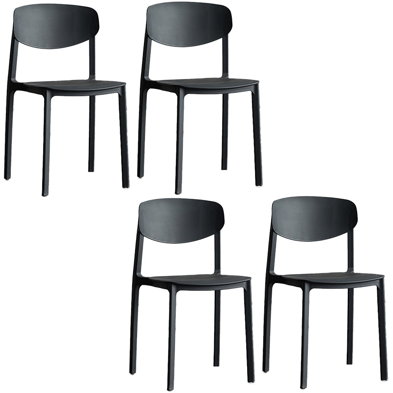 Plastic Contemporary Armless Chair Open Back Dining Kitchen Room Chair