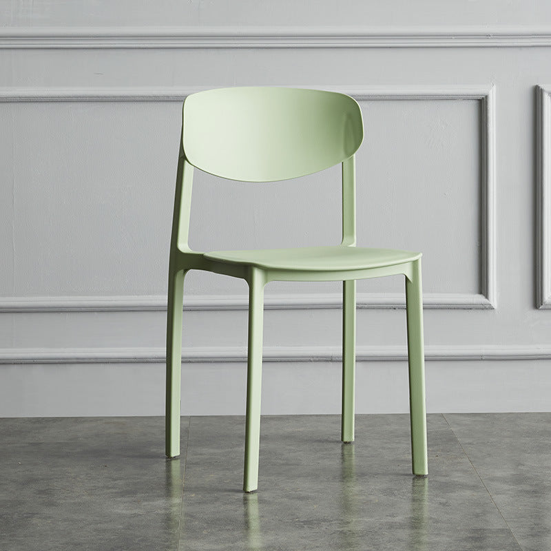 Plastic Contemporary Armless Chair Open Back Dining Kitchen Room Chair