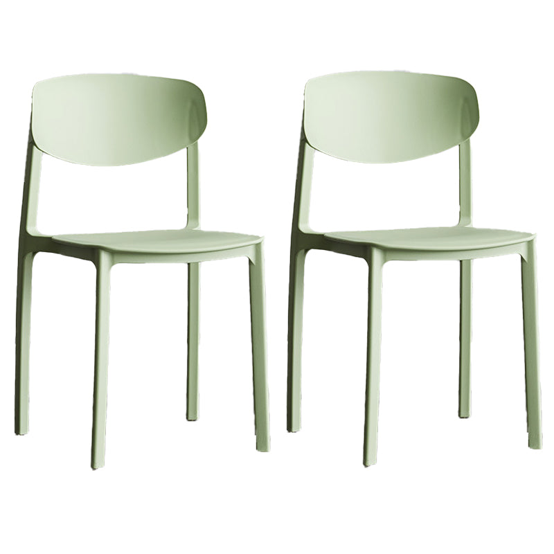 Plastic Contemporary Armless Chair Open Back Dining Kitchen Room Chair
