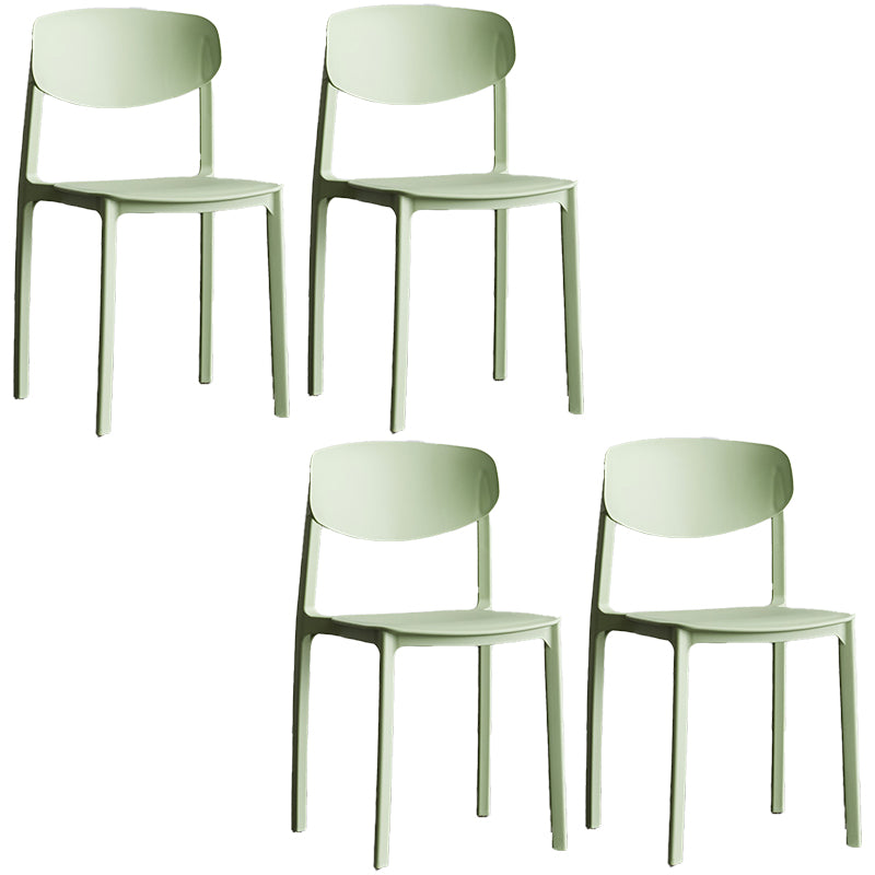 Plastic Contemporary Armless Chair Open Back Dining Kitchen Room Chair