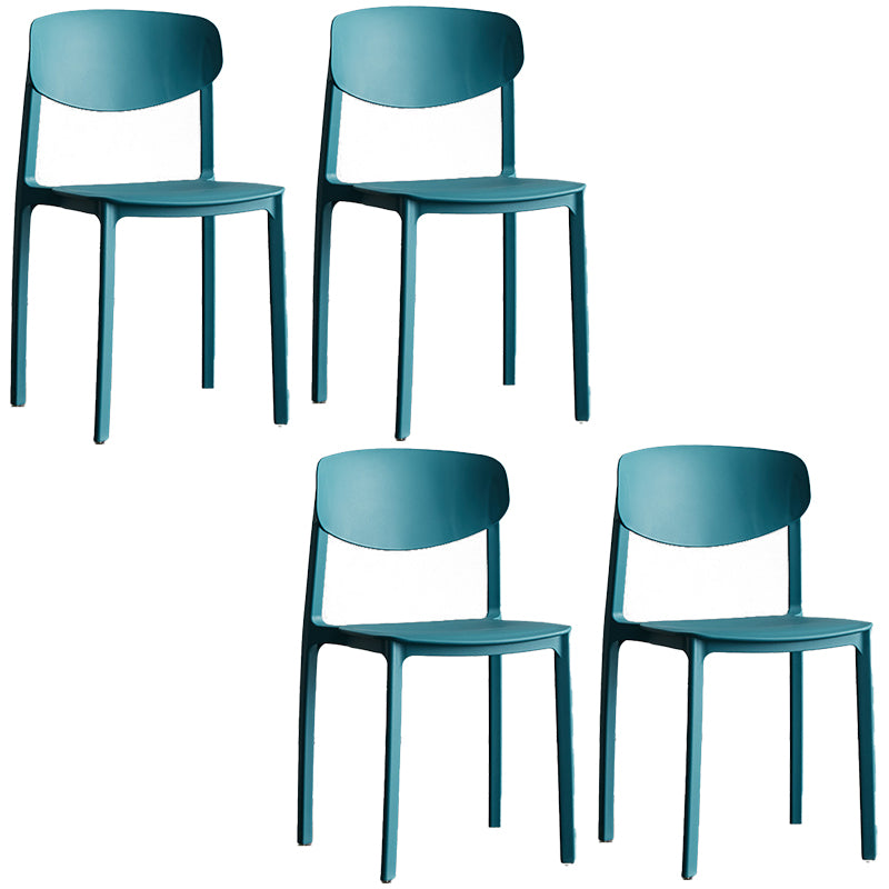 Plastic Contemporary Armless Chair Open Back Dining Kitchen Room Chair