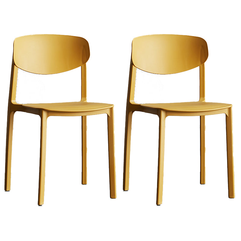Plastic Contemporary Armless Chair Open Back Dining Kitchen Room Chair