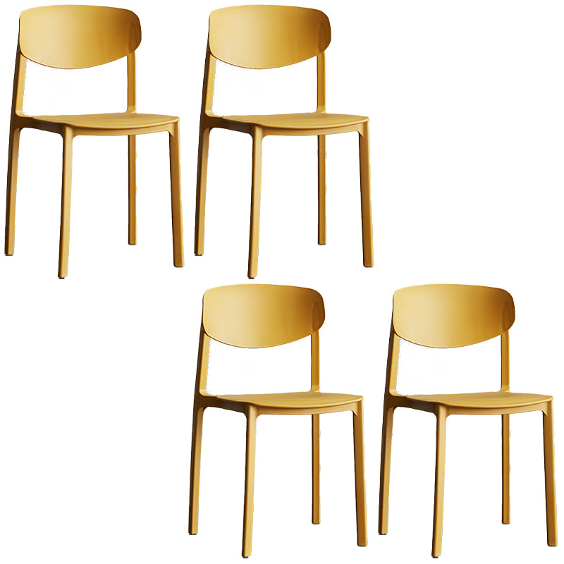 Plastic Contemporary Armless Chair Open Back Dining Kitchen Room Chair