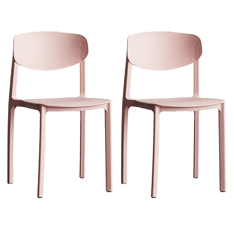 Plastic Contemporary Armless Chair Open Back Dining Kitchen Room Chair
